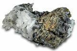 Glittering Galena on Pyrite and Quartz - Peru #291966-1